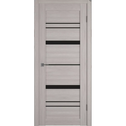 Дверь межкомнатная ВФД Атум Про X25 Дуб каменный, стекло черное "Лакобель черный"